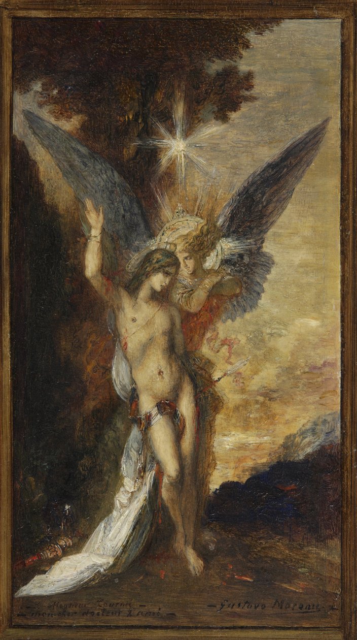 Moreau - São Sebastião e o Anjo, c1876 de Gustave Moreau