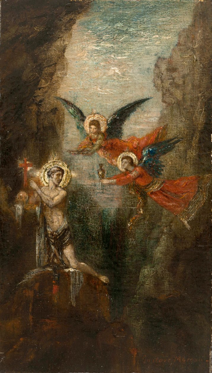 Moreau - Um Santo no Deserto, cerca de 1879 de Gustave Moreau