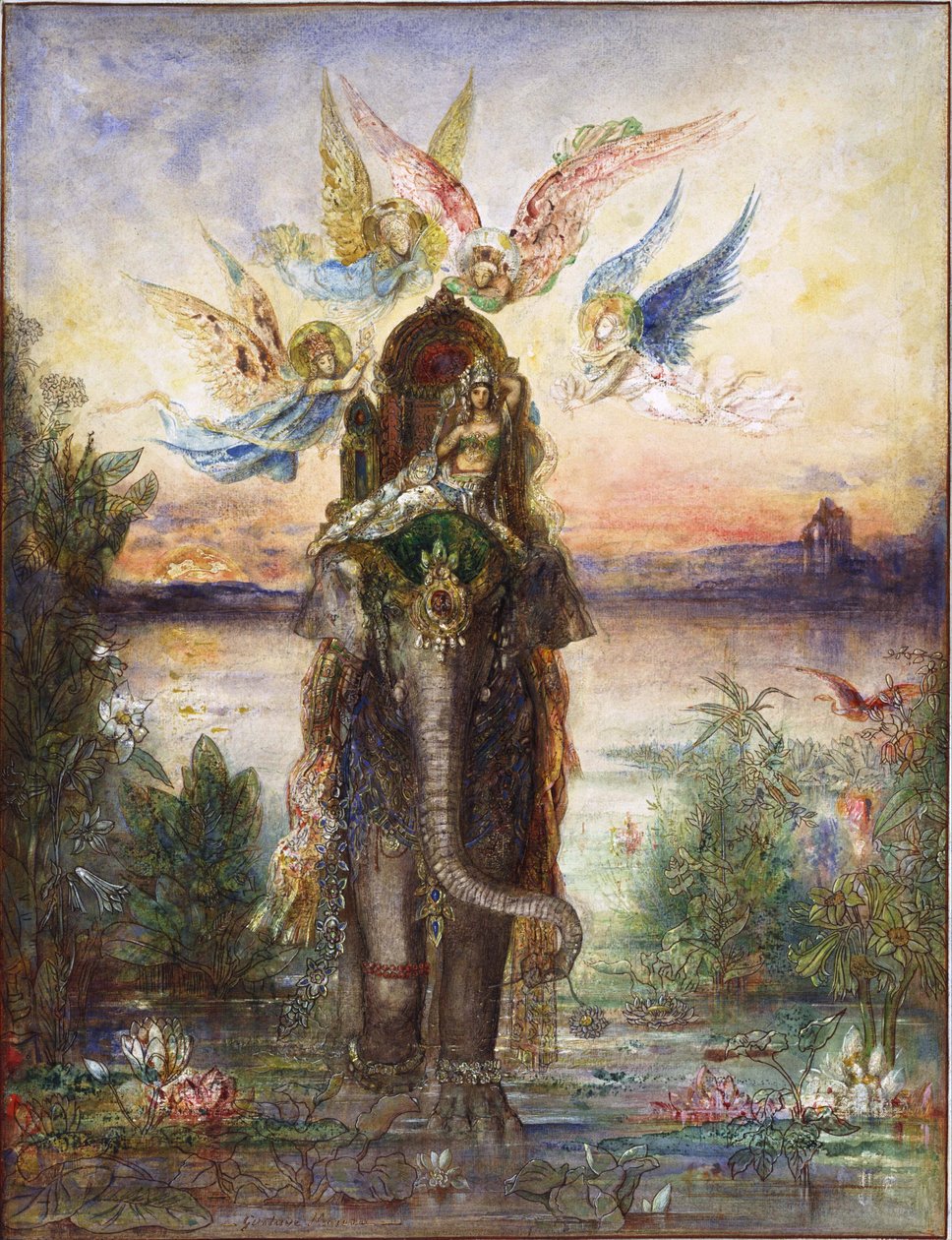 "Peri, elefante sagrado" Peinture de Gustave Moreau (1826-1898) 1882 Museu Nacional de Arte Ocidental, Tóquio Japão de Gustave Moreau