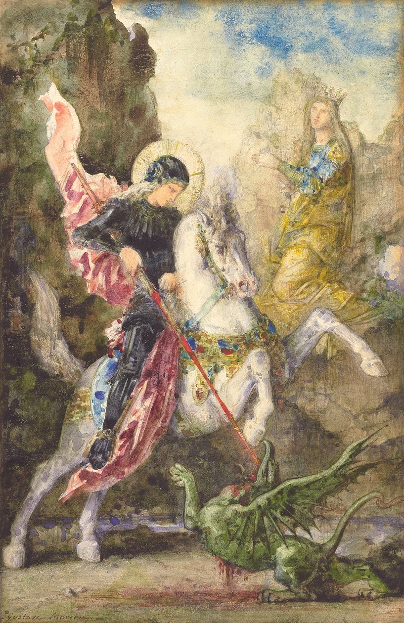 São Jorge e o dragão, 1869 de Gustave Moreau