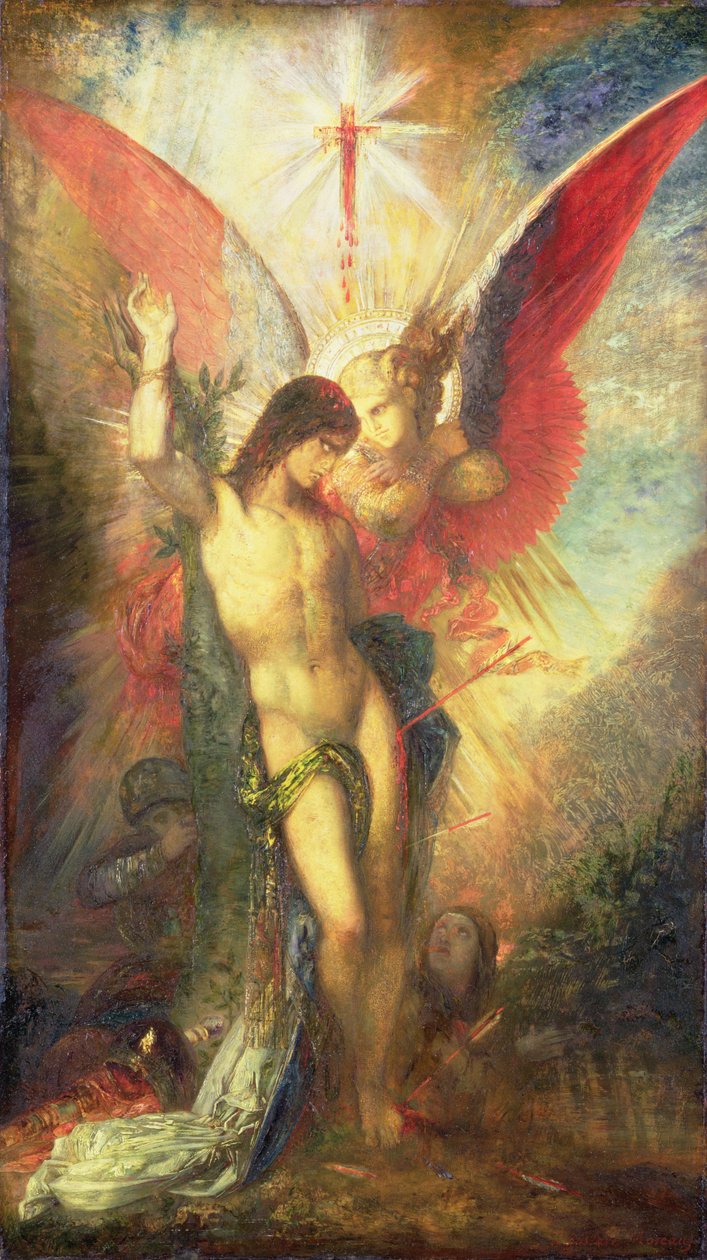 São Sebastião e o Anjo, c.1876 de Gustave Moreau