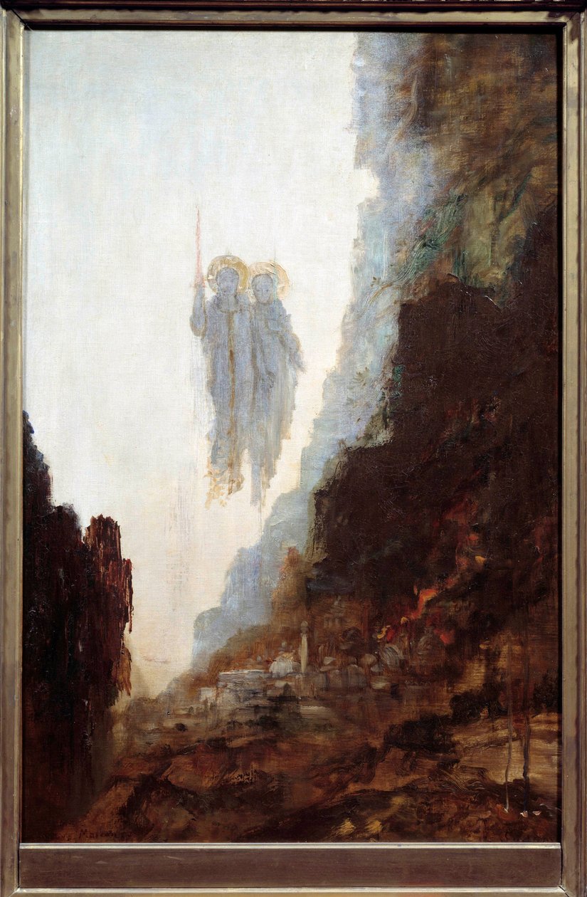 Os Anjos da Pintura Sodoma de Gustave Moreau (1826-1898) de Gustave Moreau