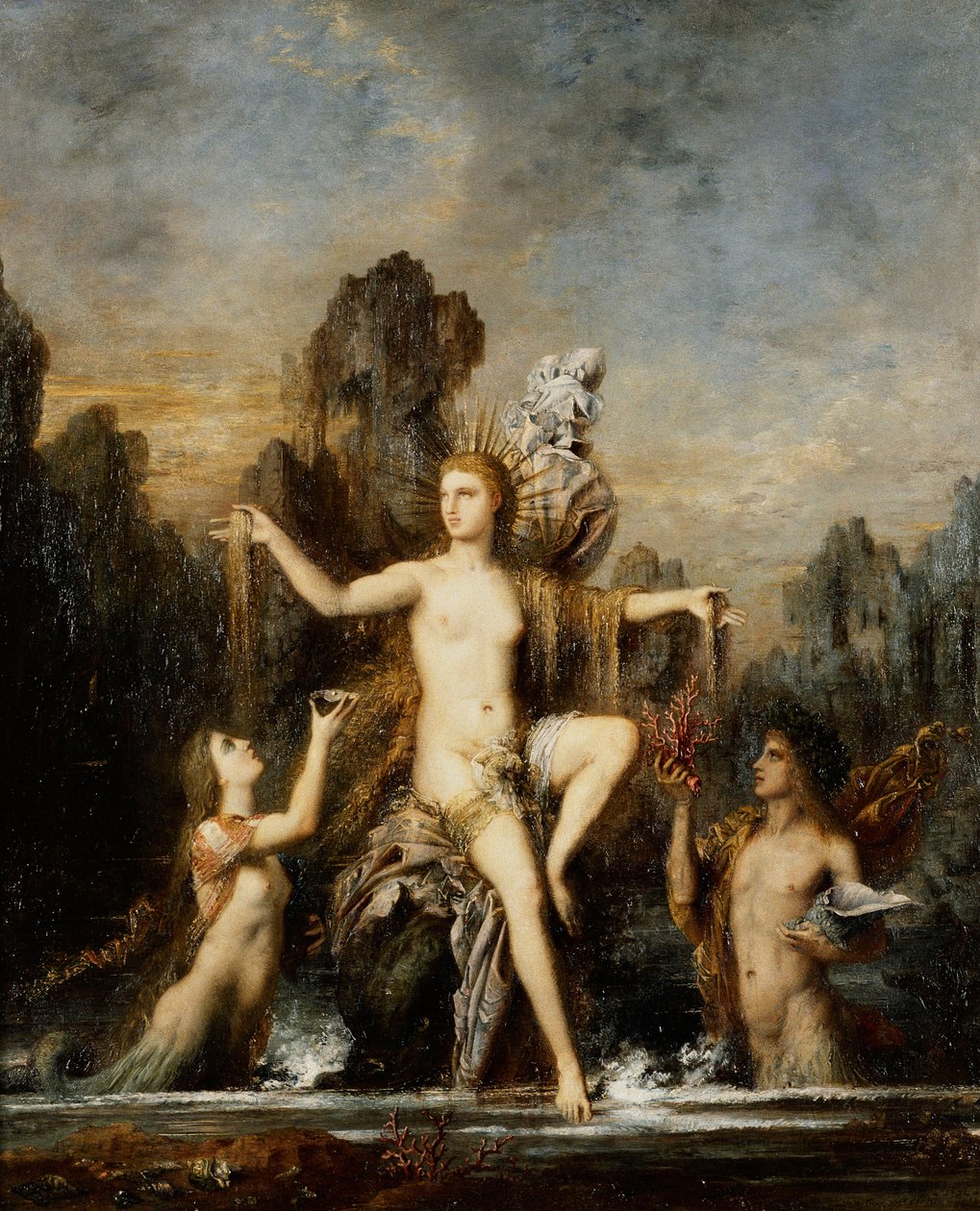 Vênus saindo do mar; Vênus saindo da onda, 1866 de Gustave Moreau