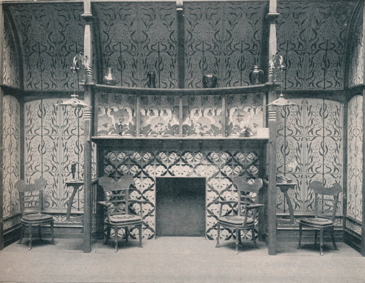 Ingle-Nook desenhado por G. Serruier, 1898 de Gustave Serrurier Bovy