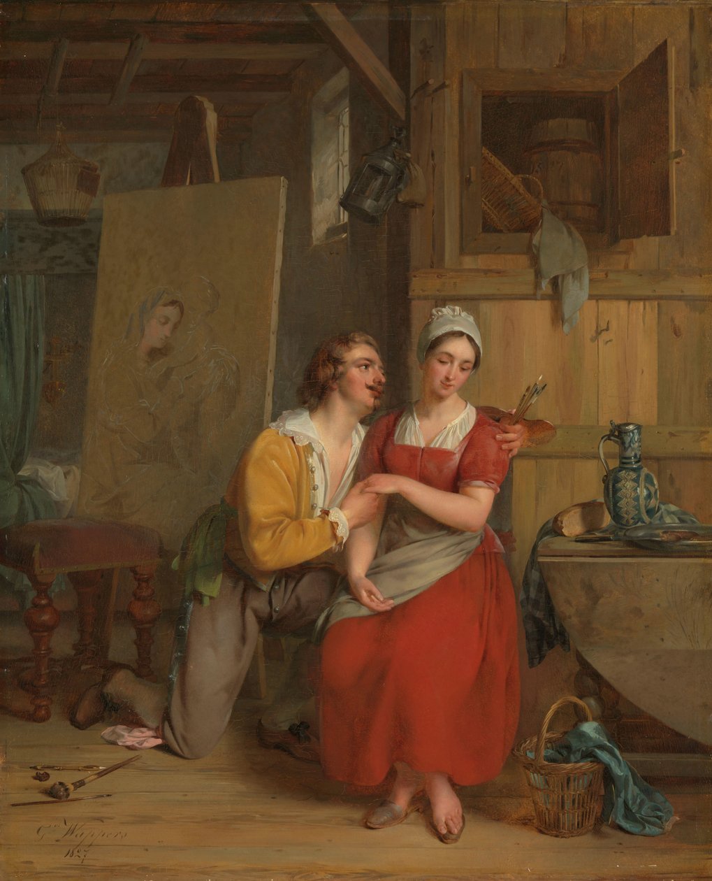 Anthony van Dyck cortejando seu modelo de Gustave Wappers