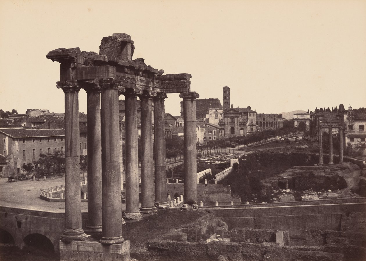 Roma, Vue Prise au Forum (Roma, Vista do Fórum),1858-1859 (fotografia) de Gustave de Beaucorps