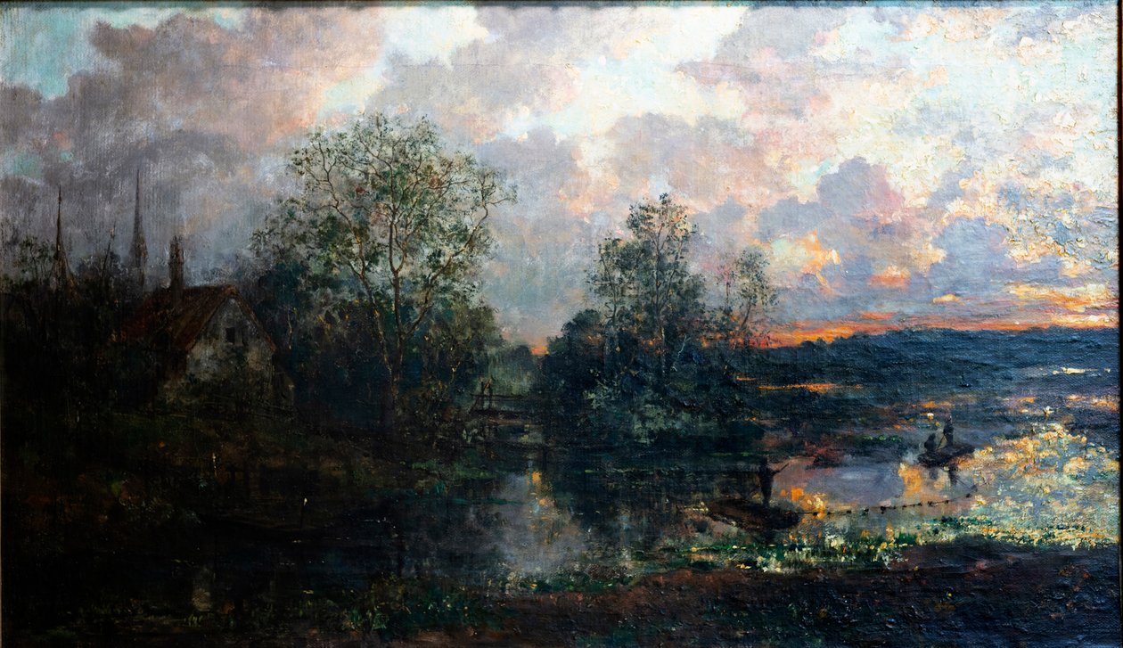 Paisagem com um pequeno Barquinho de Gustave de Duyts