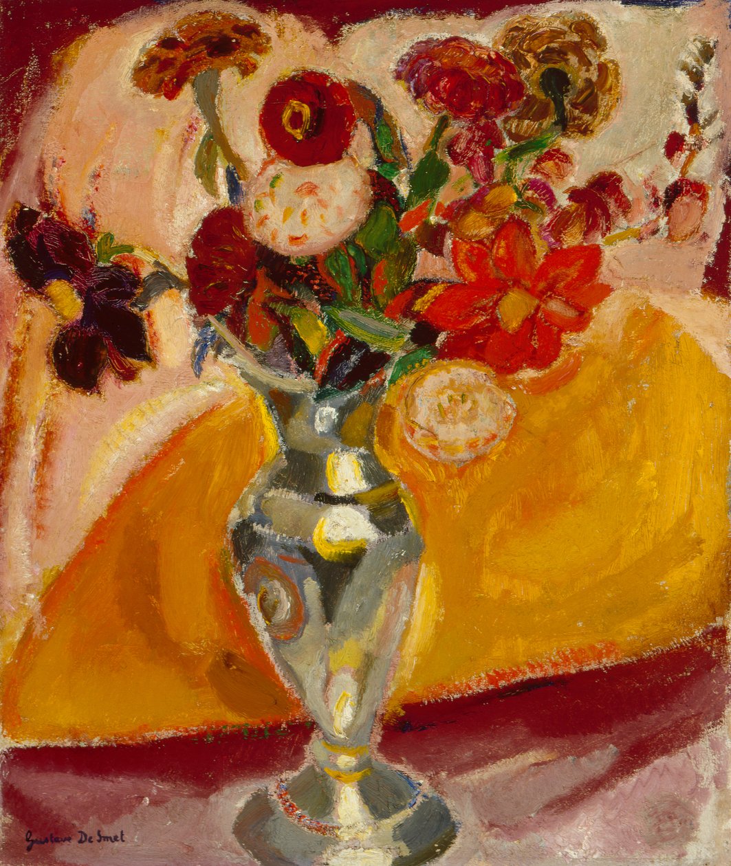 Vaso com Flores (óleo sobre tela) de Gustave de Smet