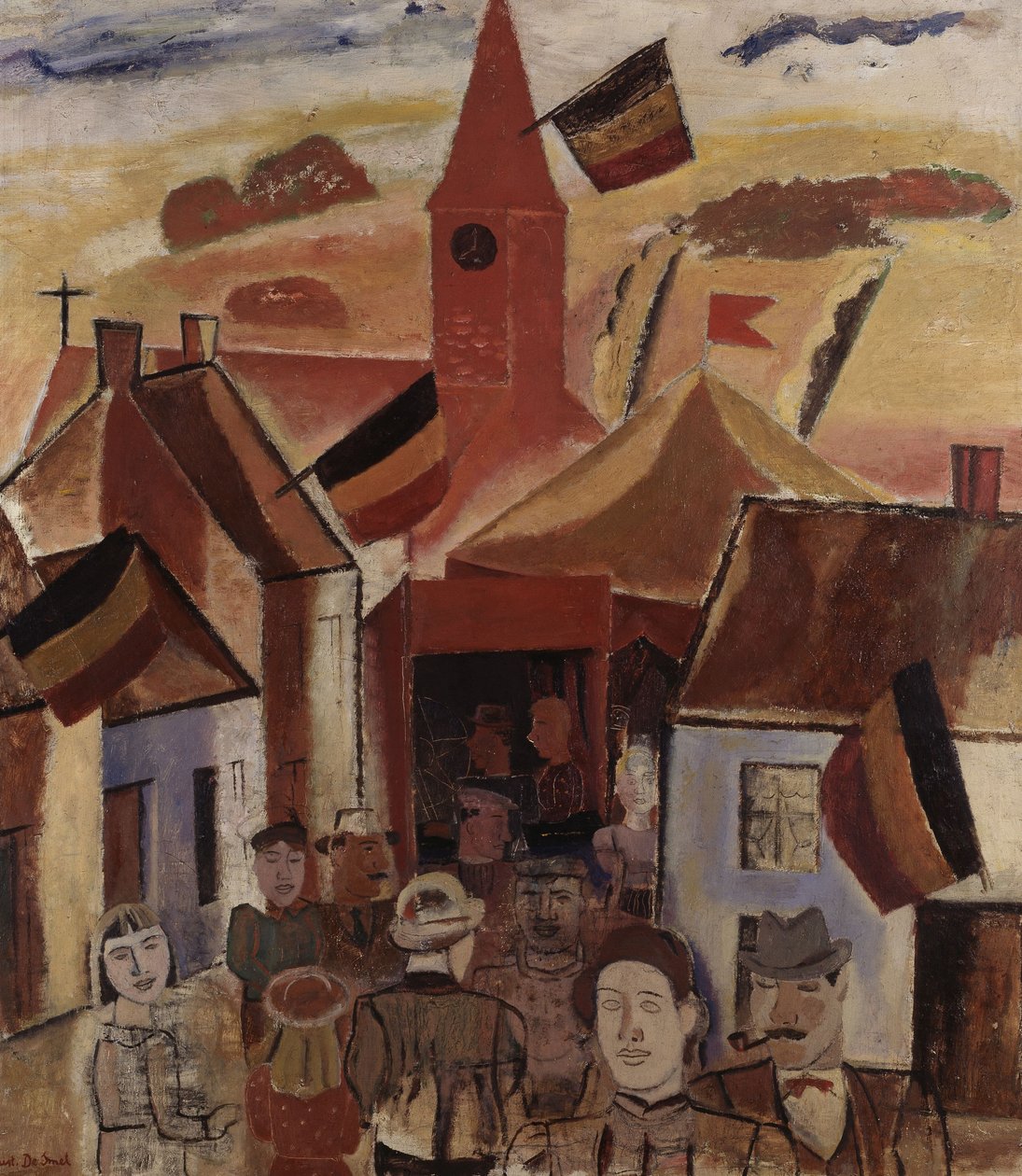 Feira da aldeia, c.1930 (óleo sobre tela) de Gustave de Smet