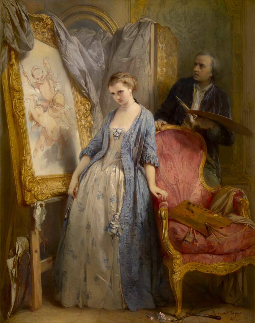 Crepúsculo de Jovem Artista (óleo sobre tela) de Gustave or Gustaaf Wappers