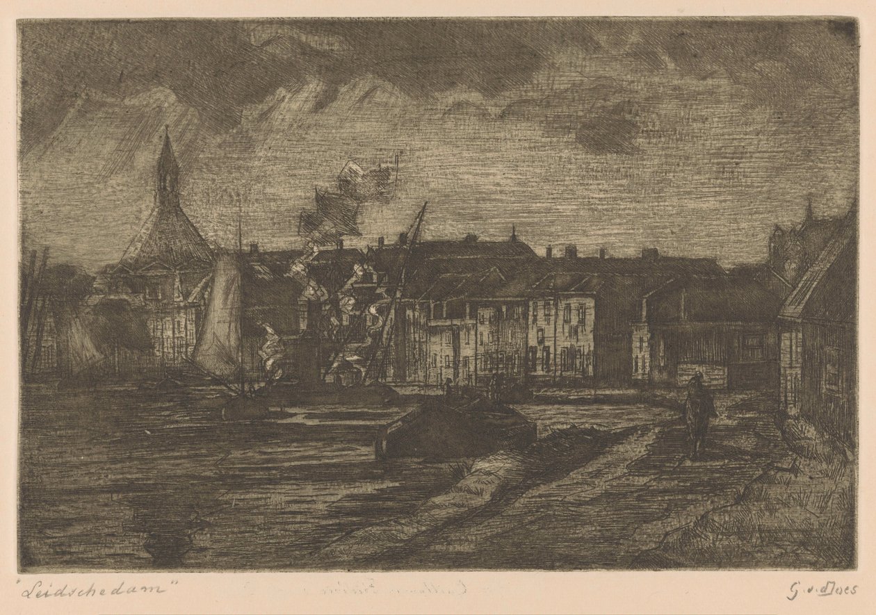 Leidschendam (título original no objeto) de Gustave van der Does (signed by artist)