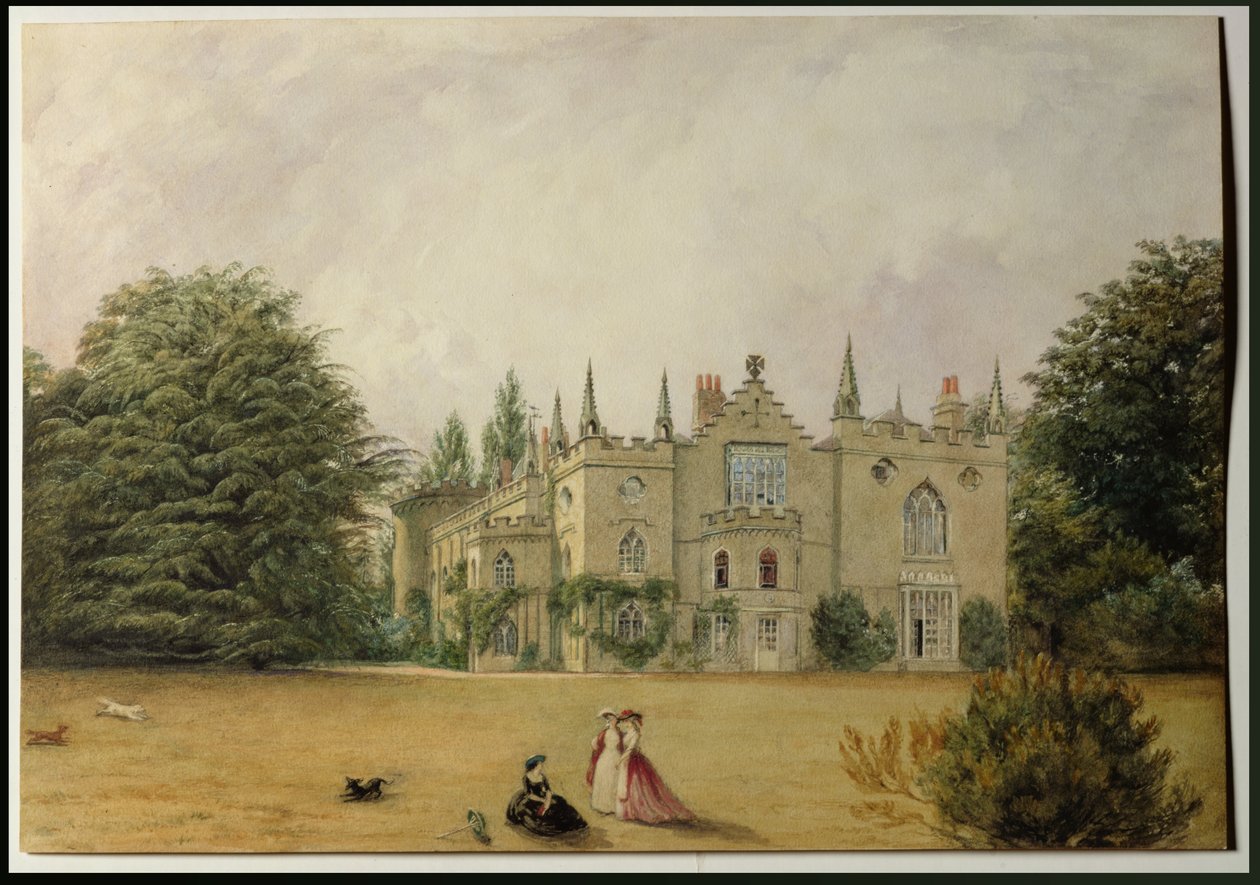 Vista de Strawberry Hill, Middlesex dos jardins (wc) de Gustavus Ellinthorpe Sintzenich