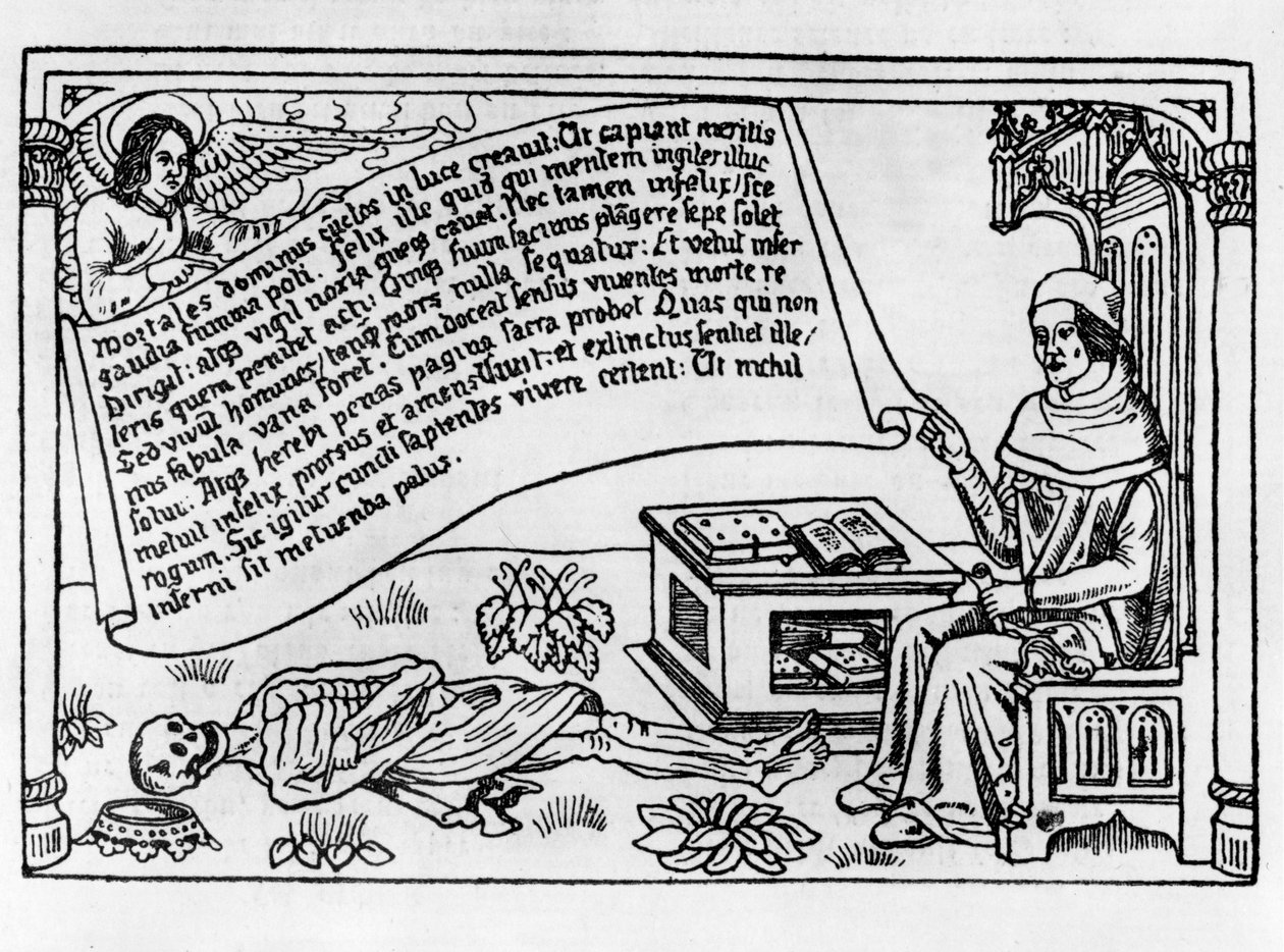 Ilustração para o Danse Macabre, publicado em Paris, 1485 de Guy Marchant