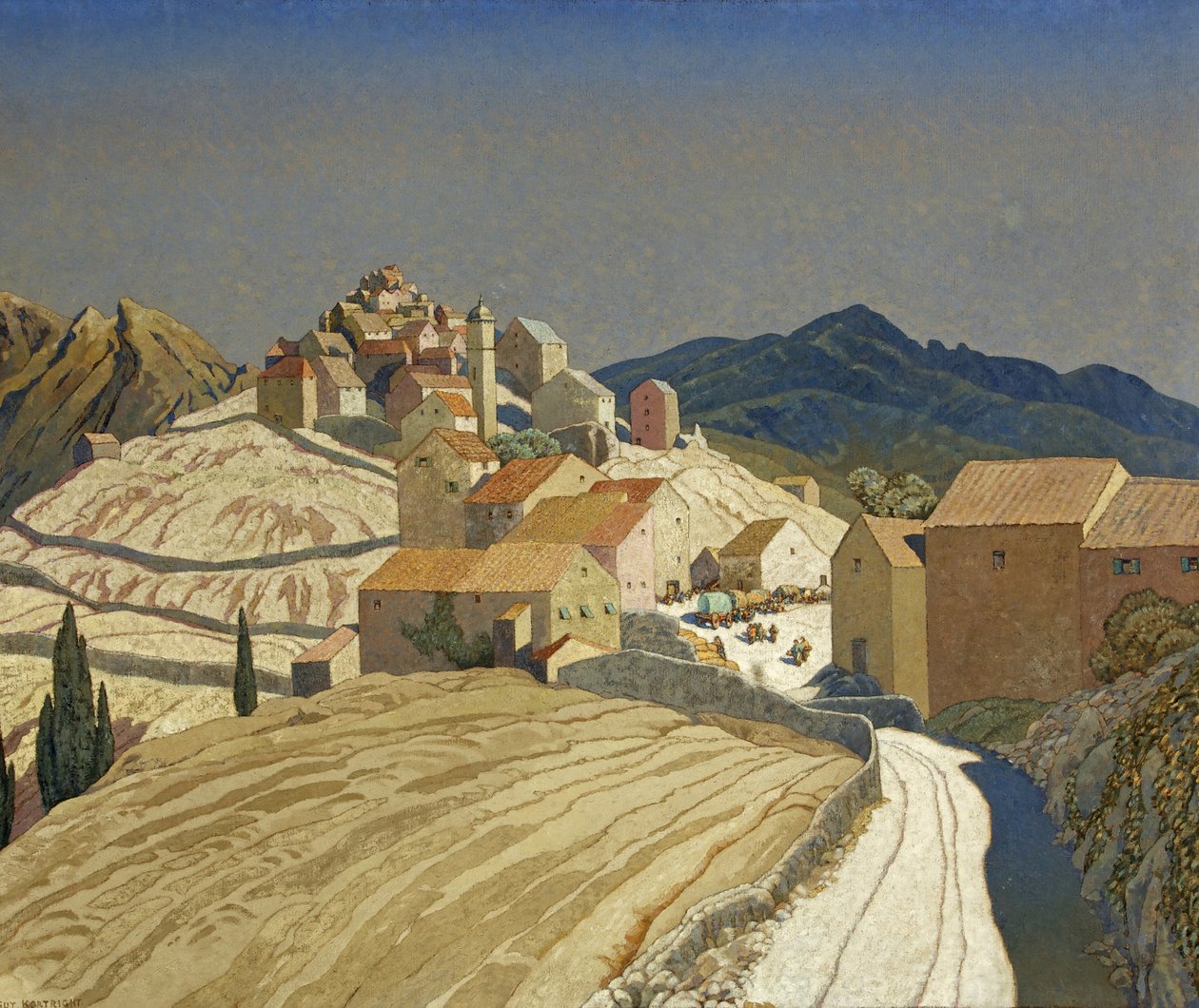 St Pierre na Córsega, c.1933 (óleo sobre tela) de Guy Kortright