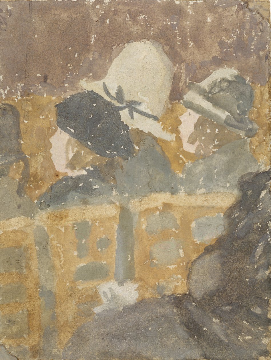 Meninas em uma igreja (guache e wc no papel) de Gwen John