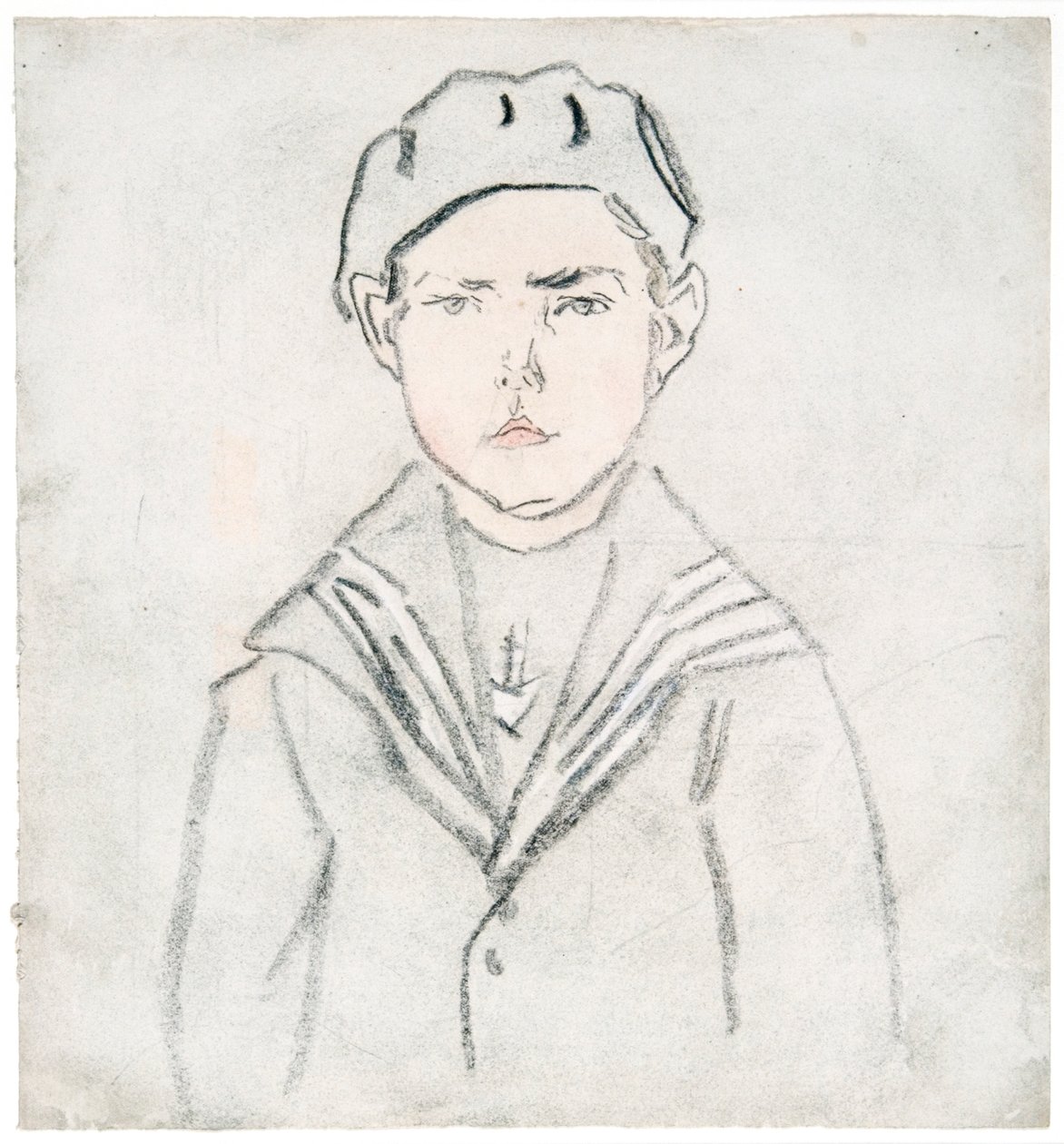 Rapaz com fato de marinheiro (giz de cor sobre papel) de Gwen John