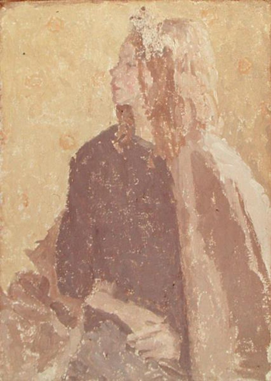 Rapariga de perfil (óleo e giz sobre tela) de Gwen John