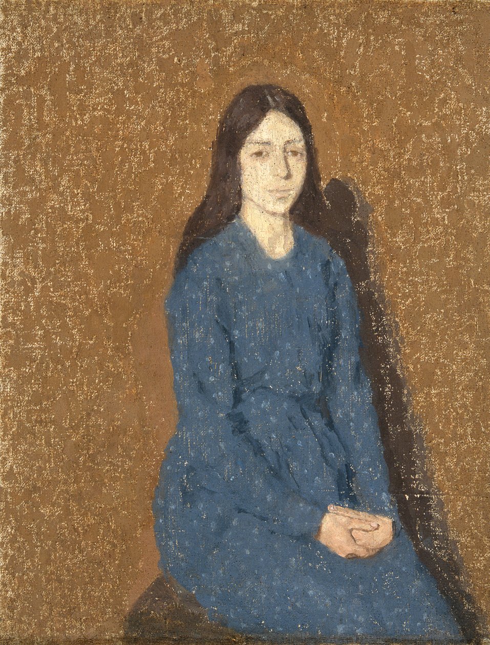 Rapariga de vestido azul (óleo sobre tela) de Gwen John
