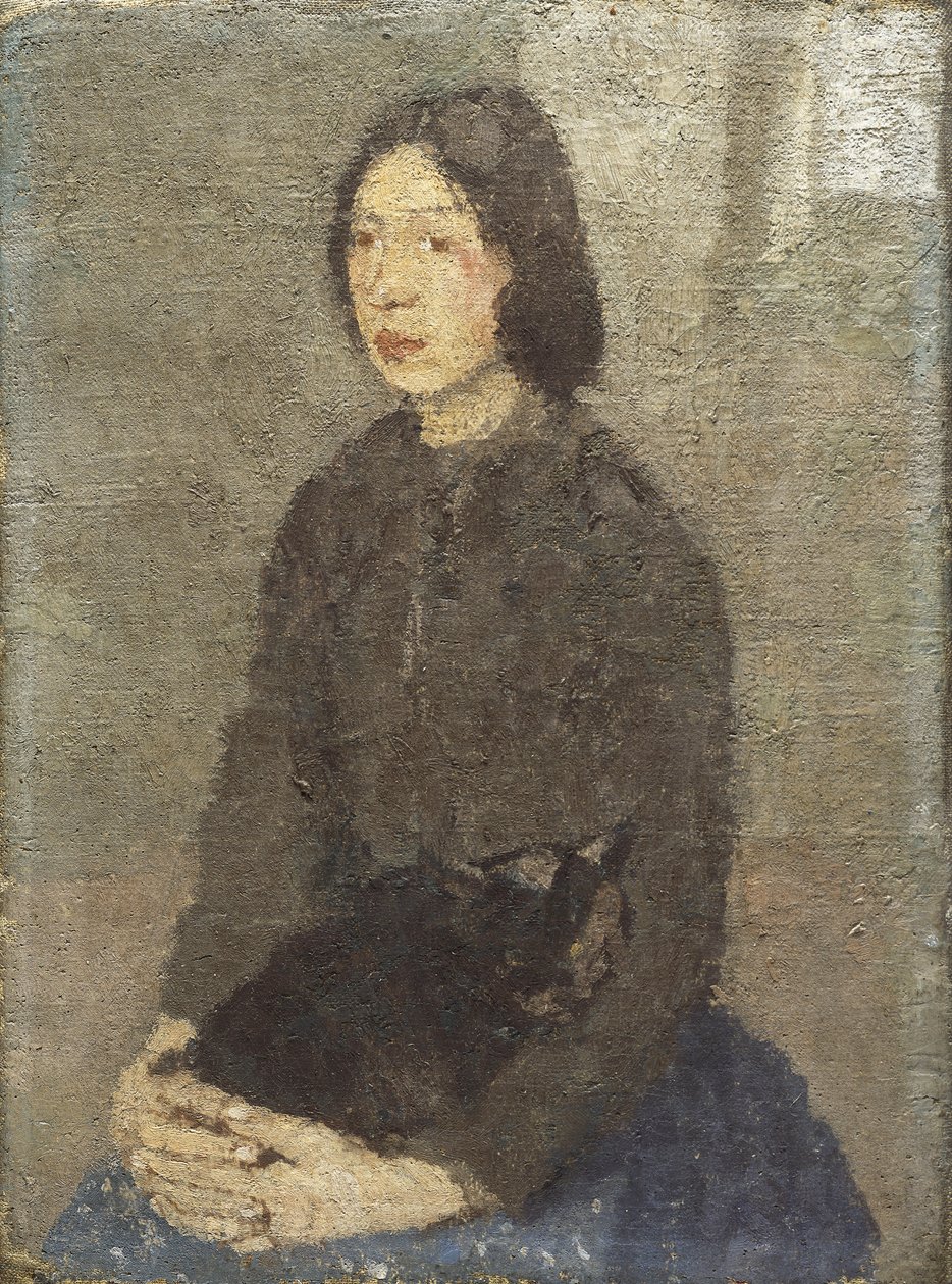 Menina com gato no colo, de Gwen John