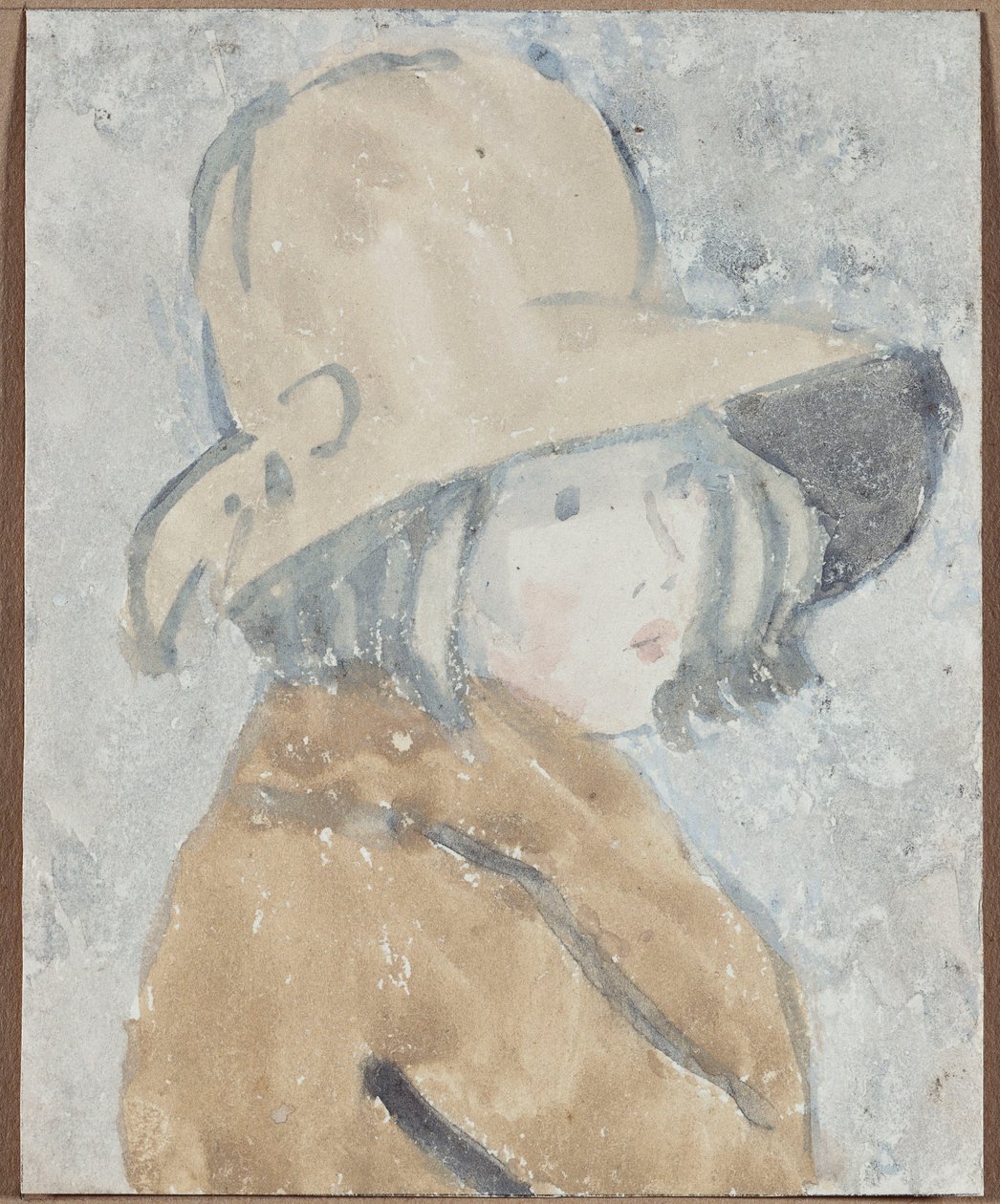 Estudo de uma menina com um chapéu de abas largas de Gwen John