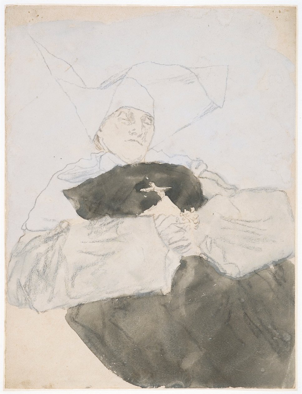 A Freira Moribunda (técnica mista sobre papel) de Gwen John