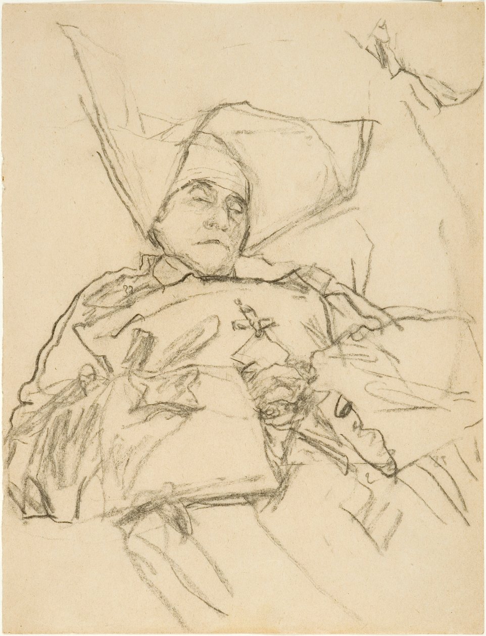 A freira moribunda (lápis de cor sobre papel) de Gwen John