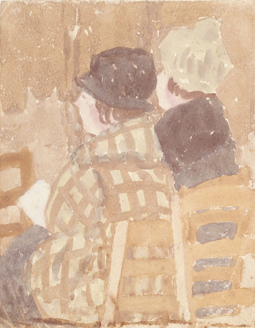 Duas mulheres sentadas na igreja (aguarela sobre papel) de Gwen John