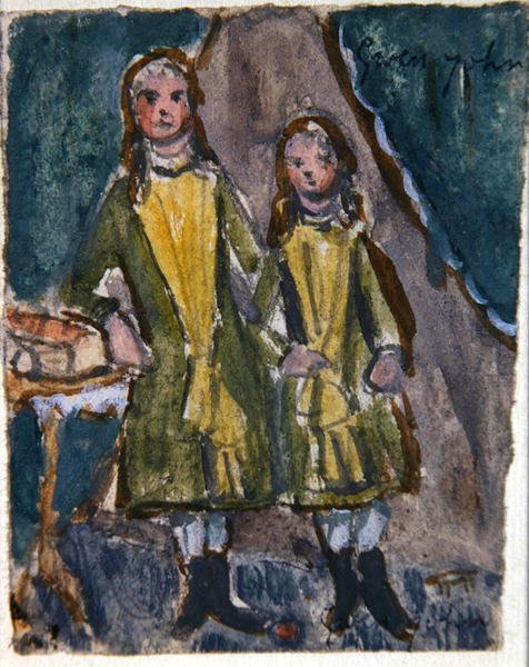 Irmãs vitorianas (aguarela sobre papel) de Gwen John