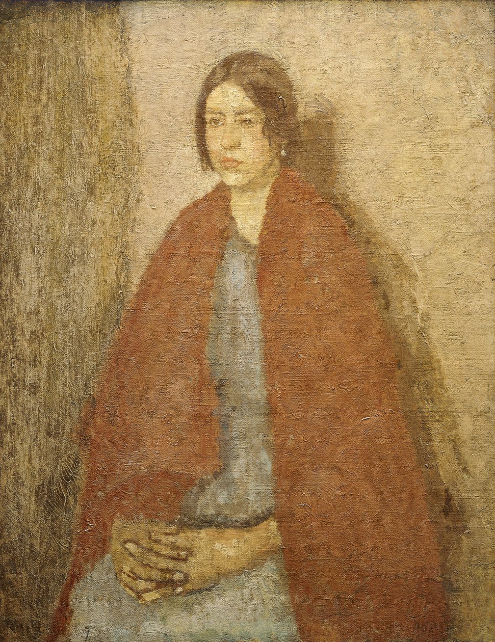 Jovem mulher com um xale vermelho, de Gwen John
