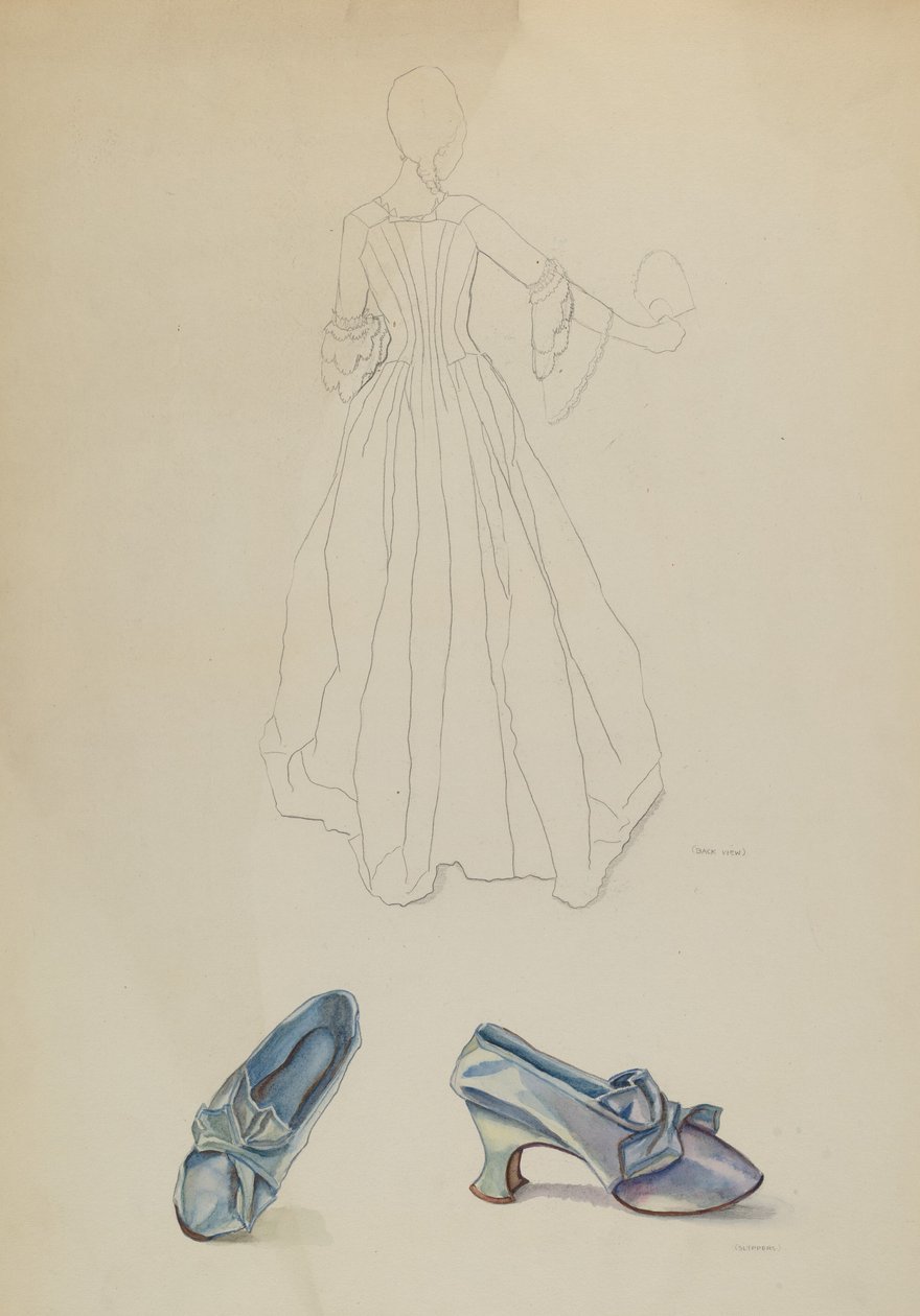 Vestido e chinelo, c. 1936. de Gwyneth King