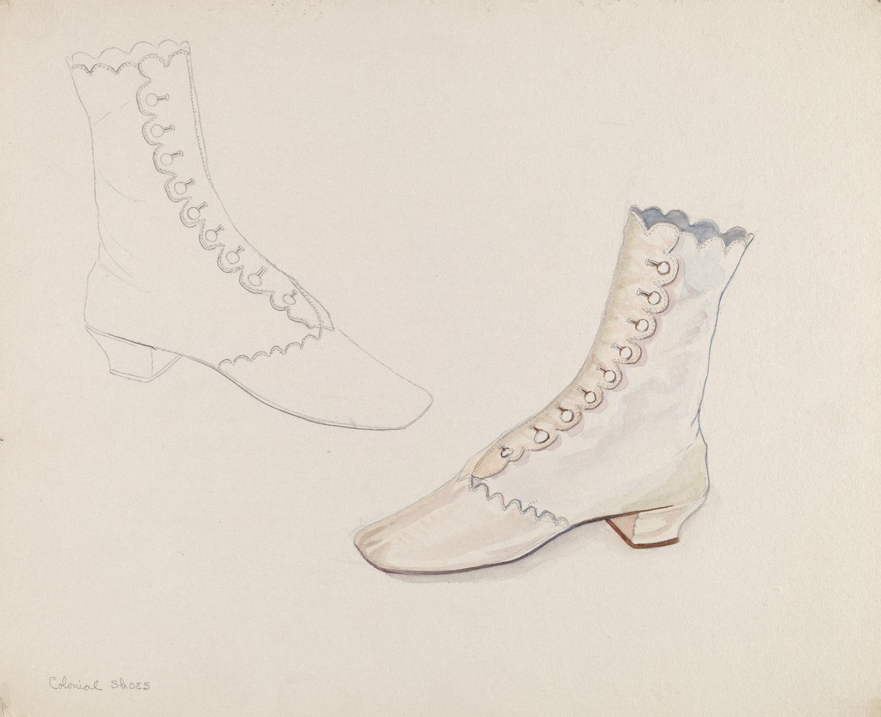 Sapatos de casamento Quaker, c. 1936. de Gwyneth King