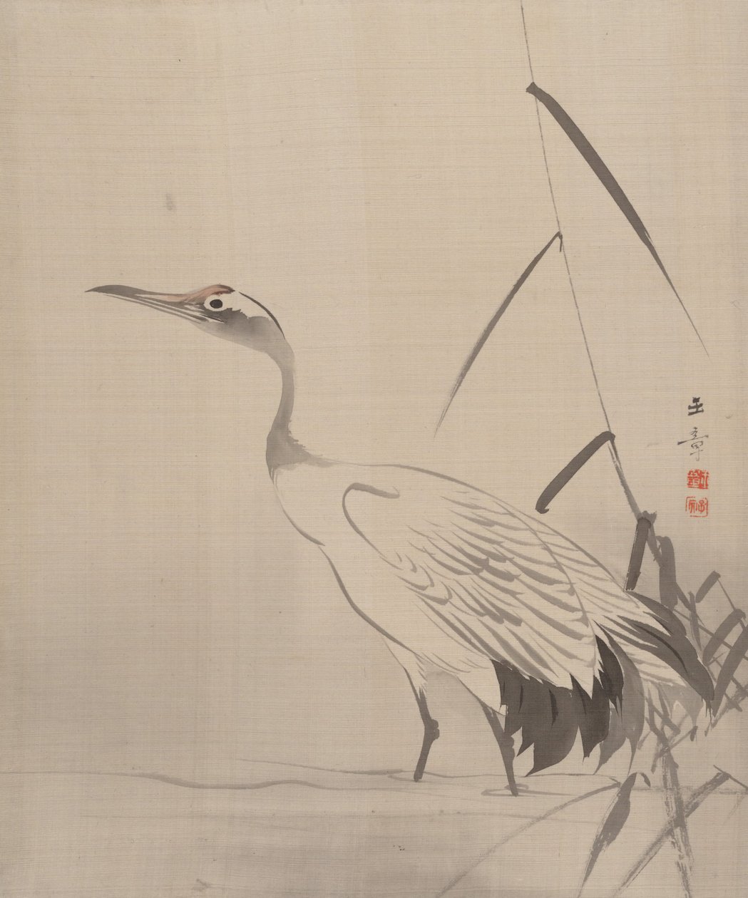 Guindaste entre juncos, 1887-92. de Gyokusho Kawabata