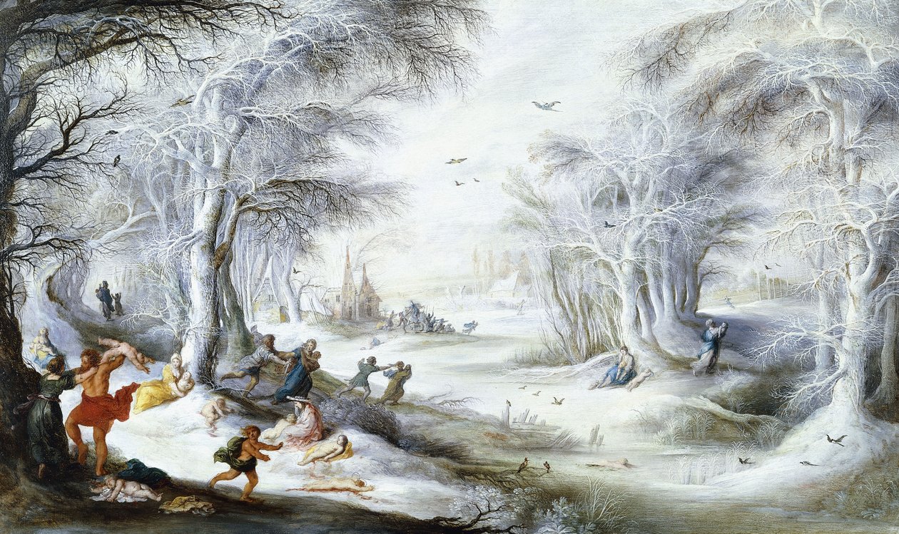 Uma paisagem de inverno com o massacre dos inocentes de Gysbrecht Lytens or Leytens