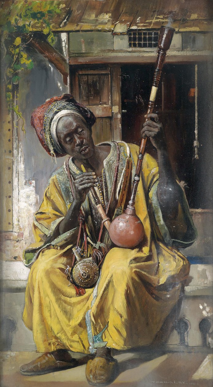 O fumante de cachimbo de água, 1903 de Gyula Tornai