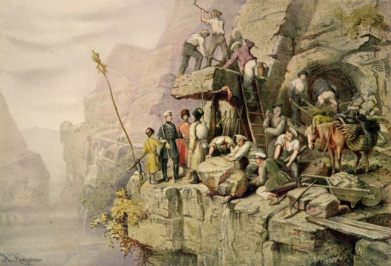 Uma pedreira de pedra, 1833 de H. Kretzschmer