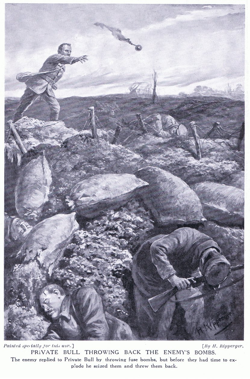 Touro particular bombardeando o inimigo sob fogo pesado de H. Ripperger