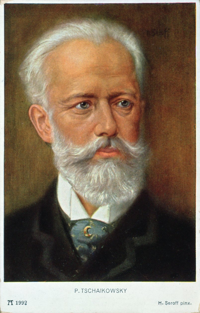 Postal de Piotr Ilyich Tchaikovsky (1840-93) de H. Serov