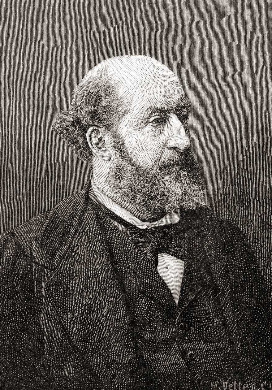 Guillaume Victor Émile Augier, da revista mensal The Century Illustrated, publicada em 1884 (gravura em madeira) de H. Velten