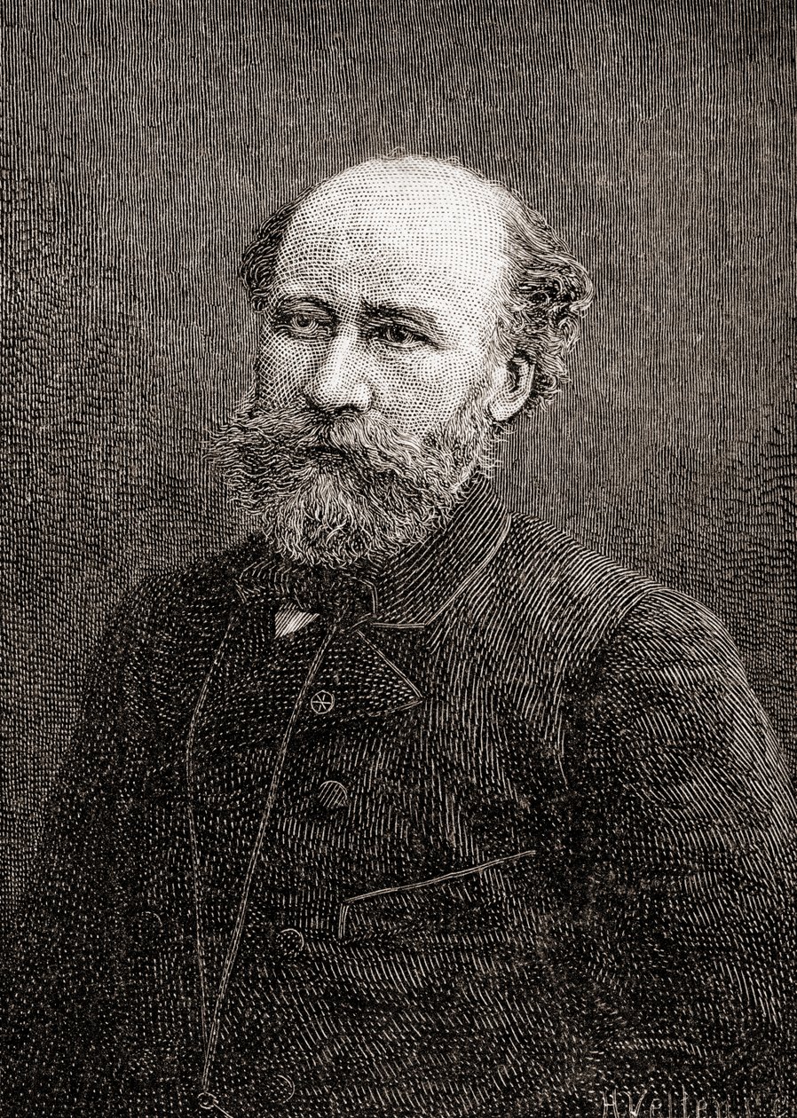 Octave Feuillet, da revista mensal Century Illustrated, publicada em 1884 (gravura em madeira) de H. Velten