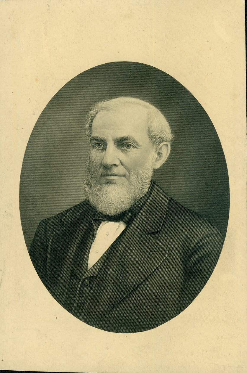 Busto retrato de Giles Franklin Filley vestindo um terno e colete e virou para a esquerda de H.B. Hall and Sons