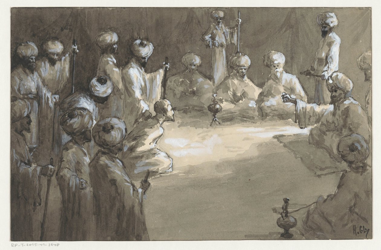 Reunião de homens de H.C. Louwerse (signed by artist)