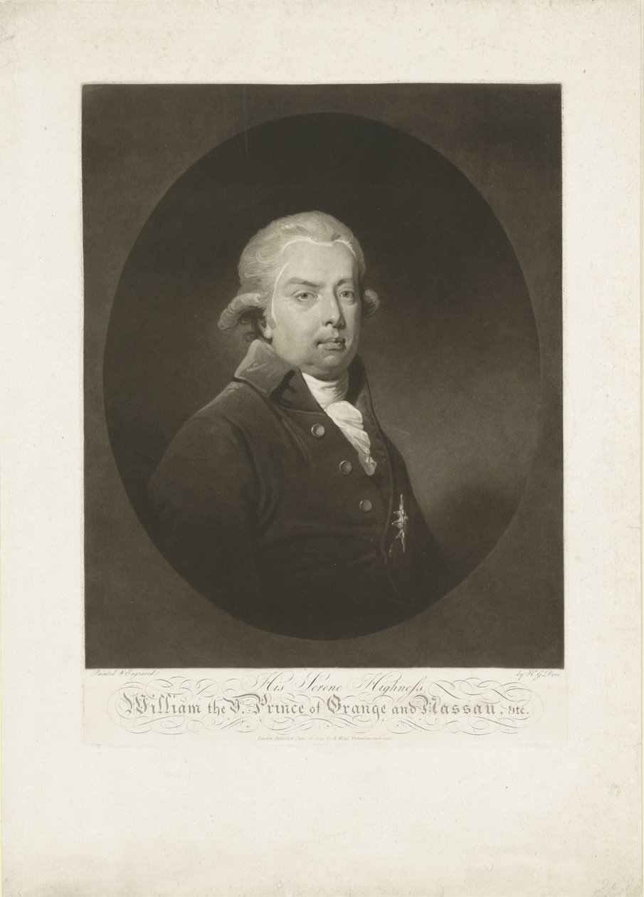 Retrato de Guilherme V, Príncipe de Orange-Nassau de H.G. Does