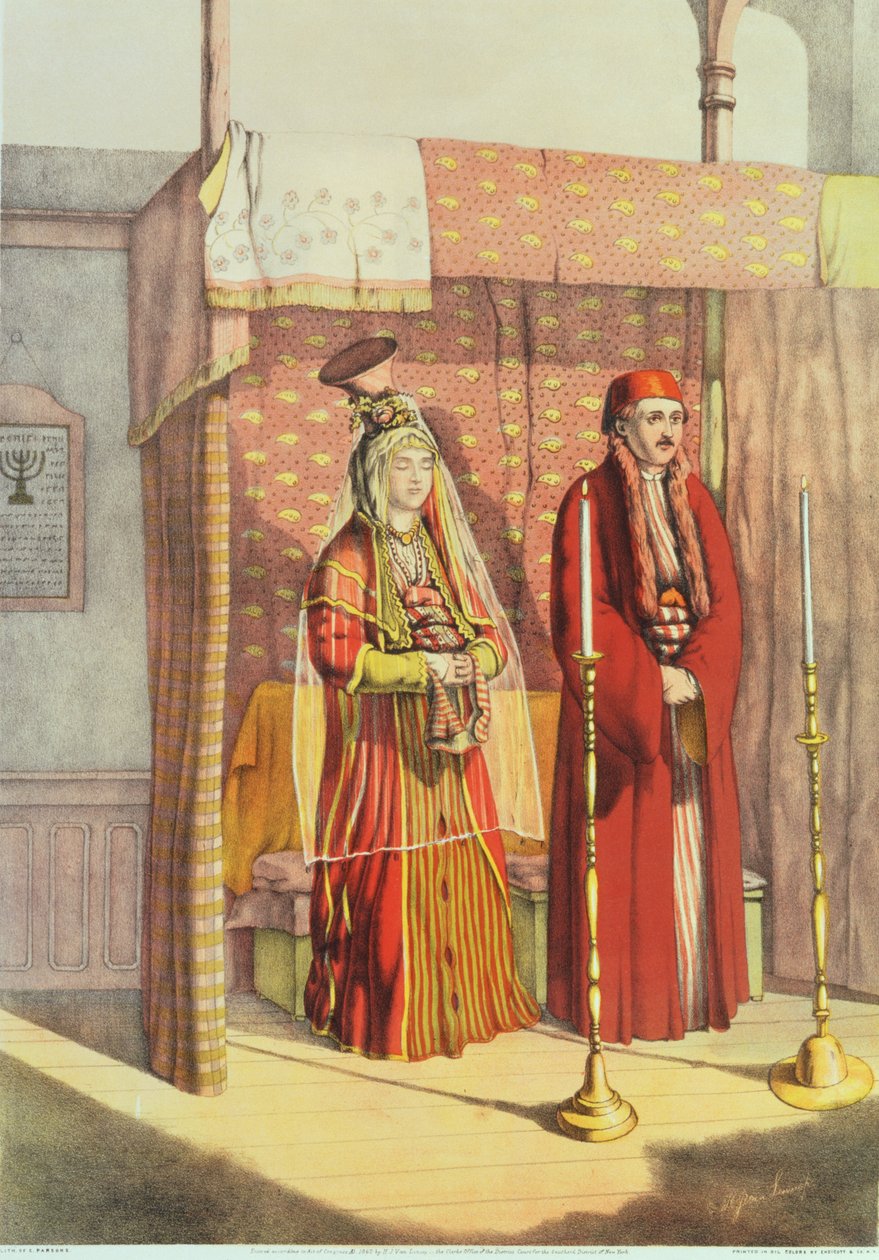 Um casamento judaico, gravado por Charles Parsons, 1862 de H.J. van Lennep