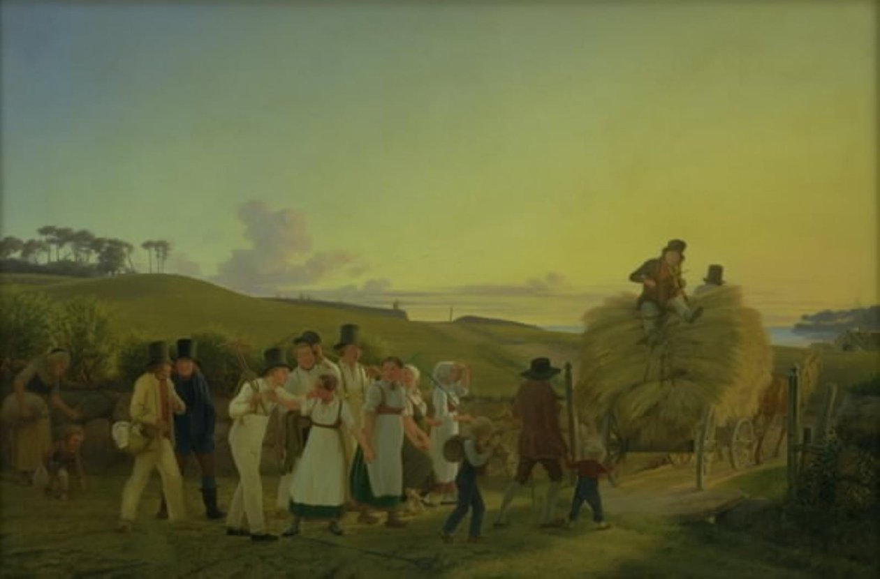 Agricultores voltam para casa do campo com a última carga de grãos de H.J. Hammer