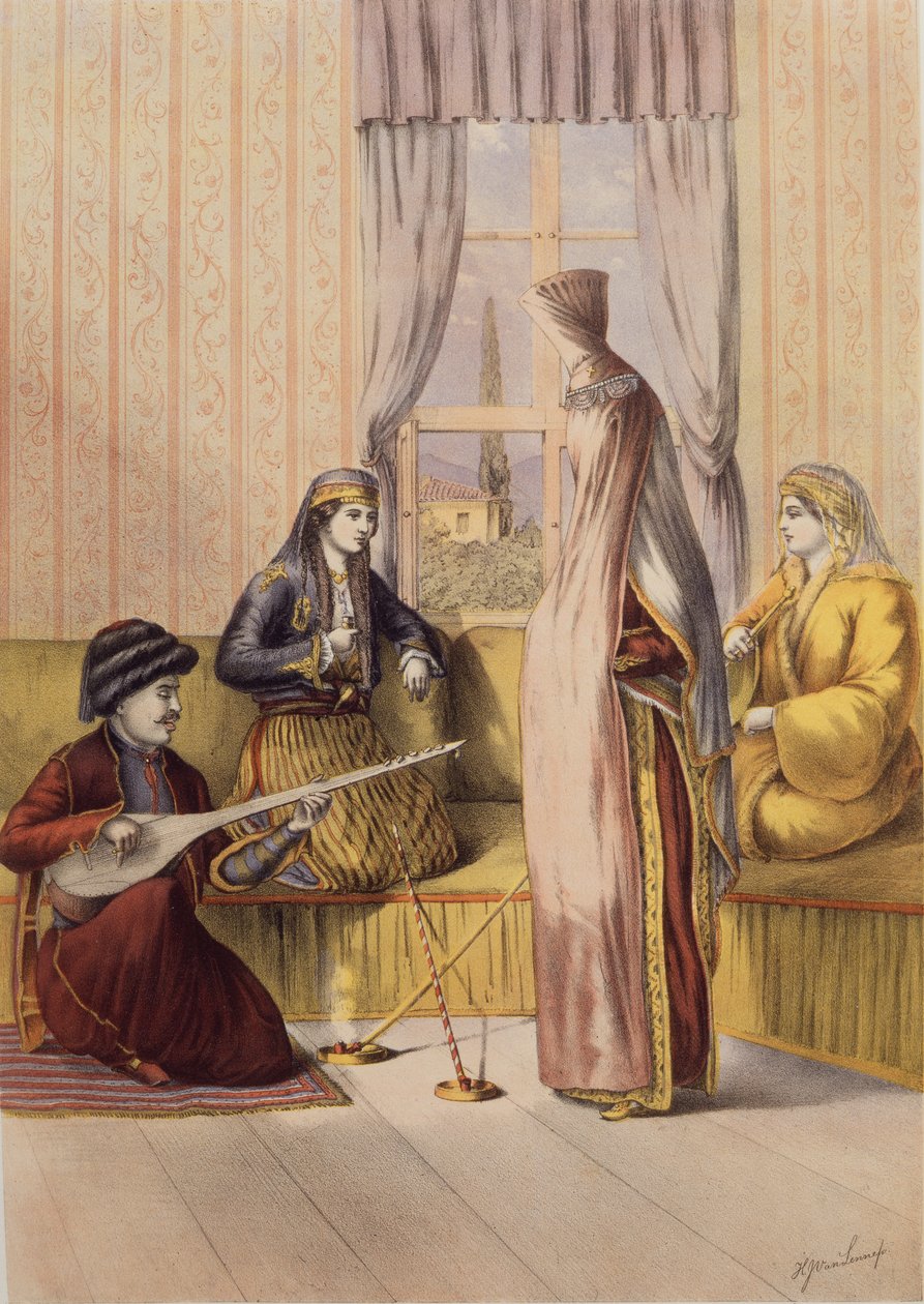 Uma noiva armênia, gravada por Charles Parsons, 1862 de H.J. van Lennep