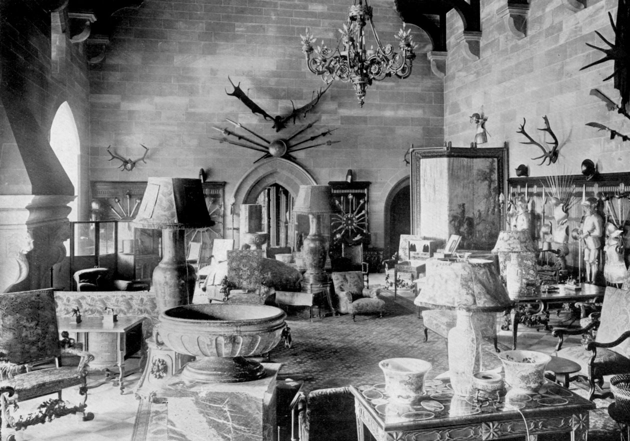 O Grande Salão, Castelo de Warwick, 1924-1926. de HN King