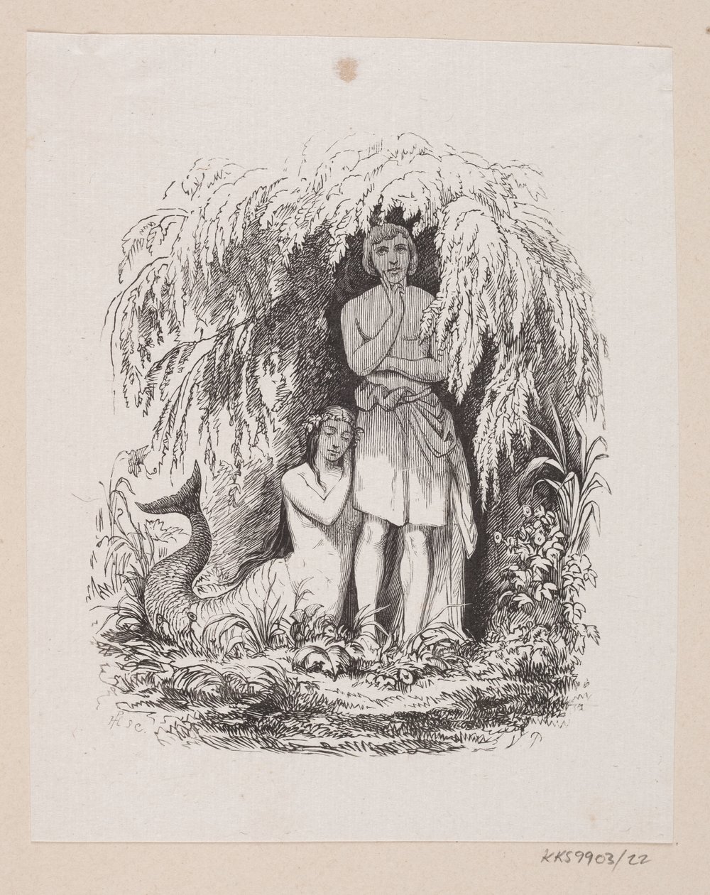 Ilustração para "A Pequena Sereia" em H.C. Andersen, "Contos de fadas e histórias", Volume 1 de H.P. Hansen