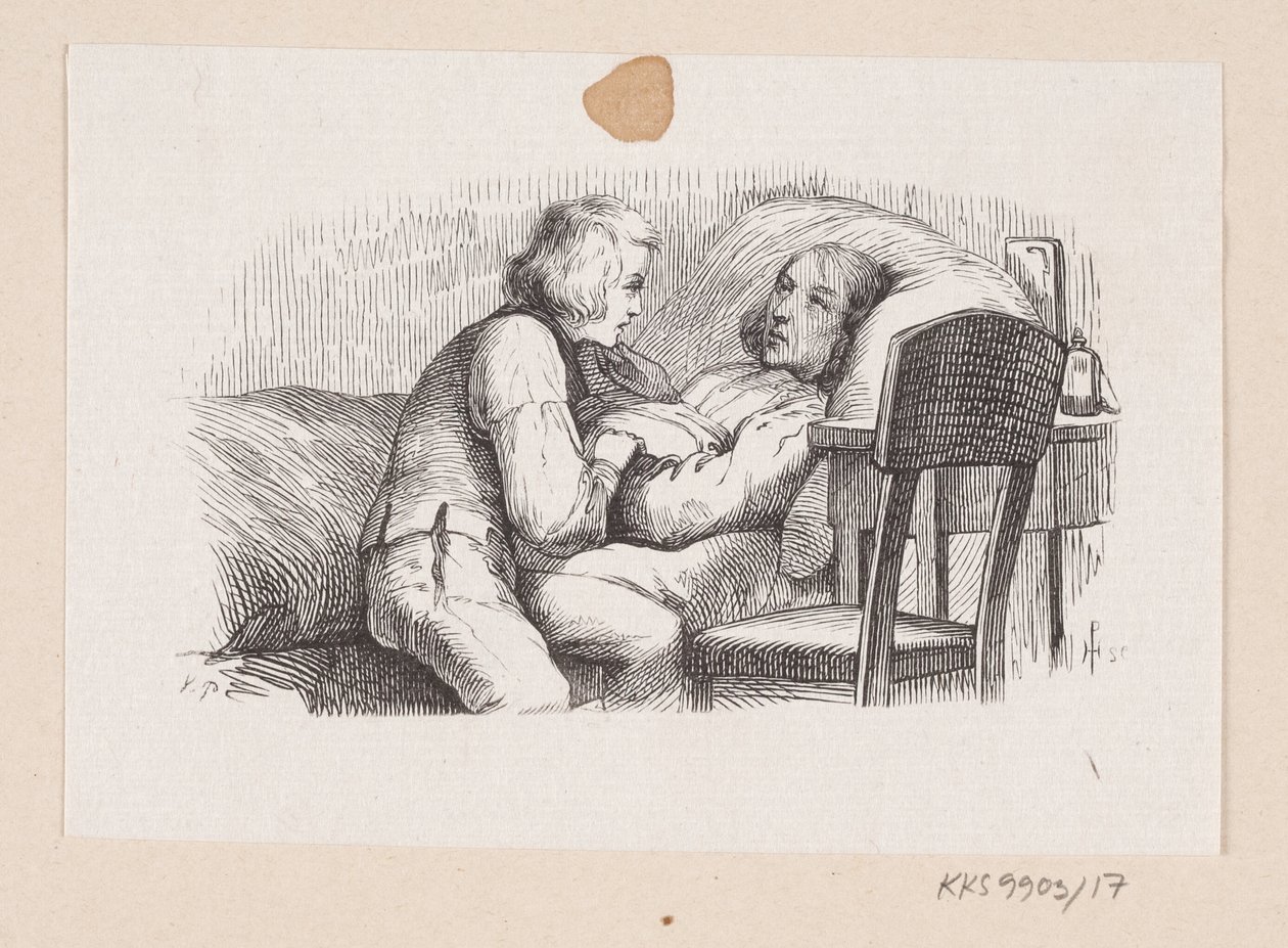 Ilustração para "O companheiro de viagem" em H.C. Andersen, "Contos de fadas e histórias", Volume 1 de H.P. Hansen