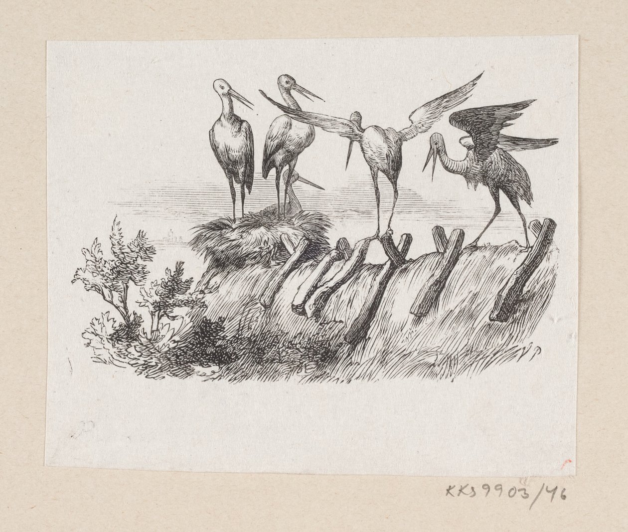 Ilustração para "As Cegonhas" em H.C. Andersen, "Contos de fadas e histórias", Volume 1 de H.P. Hansen