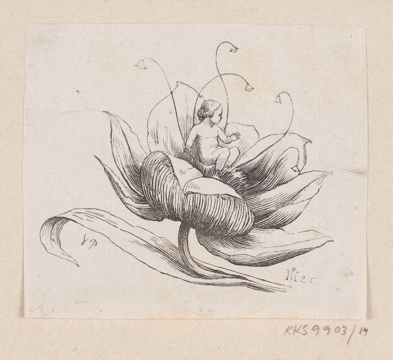Ilustração para "Tommelise" em H.C. Andersen, "Contos de fadas e histórias", Volume 1 de H.P. Hansen